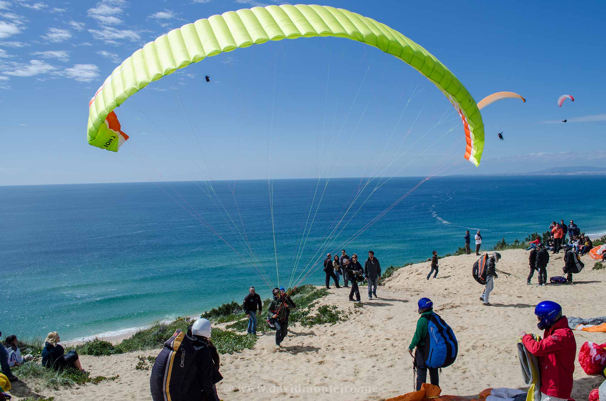 Paragliders at Costa da Caparica