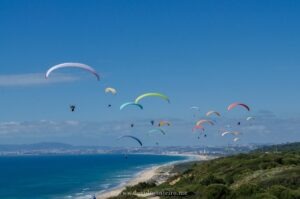 Paragliders at Costa da Caparica