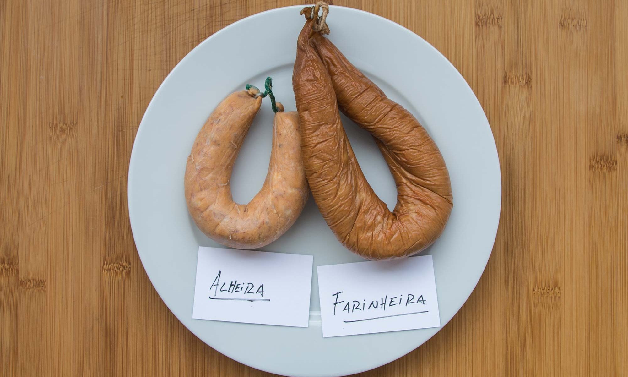 Alheira and farinheira, are two distinct sausages.